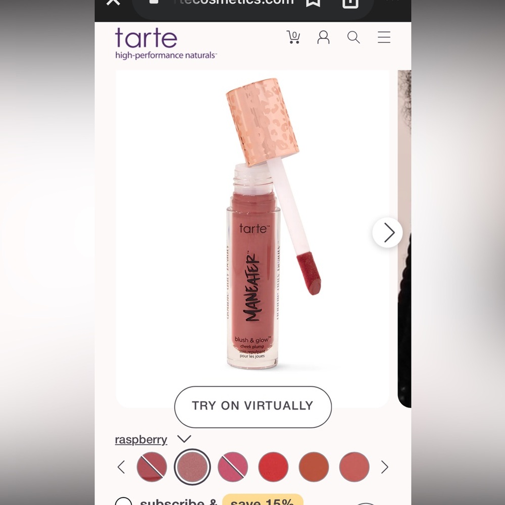 NWT Tarte Maneater Blush & Glow Cheek Plump in Raspberry